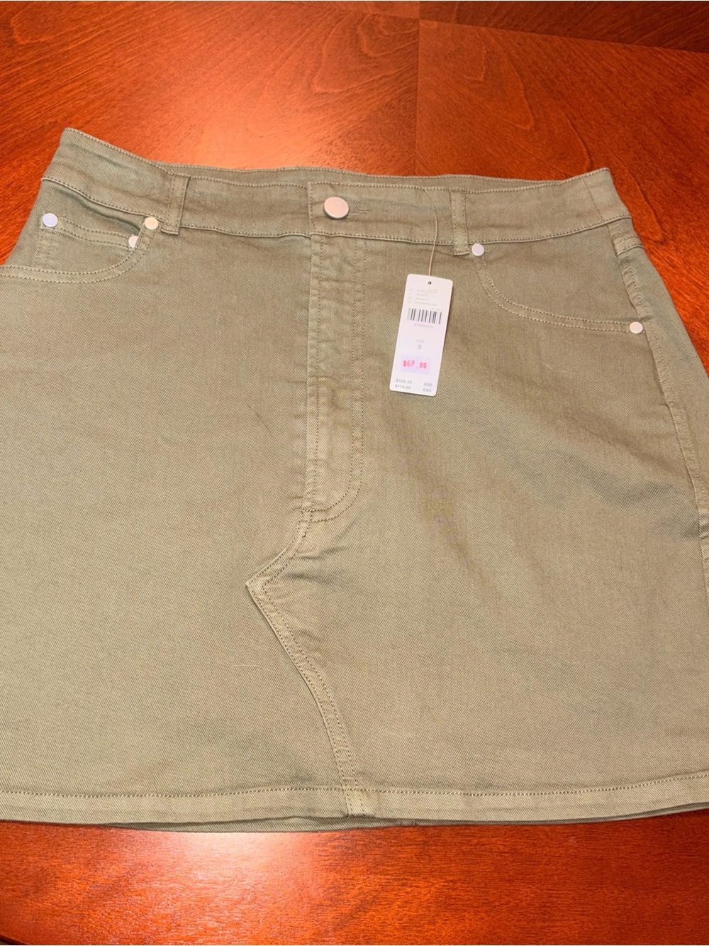 Anthropology Pilcro Olive Green Women's Utility Mini Skirt